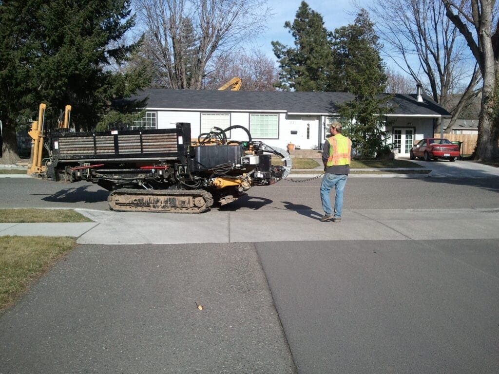 A man operating a machine